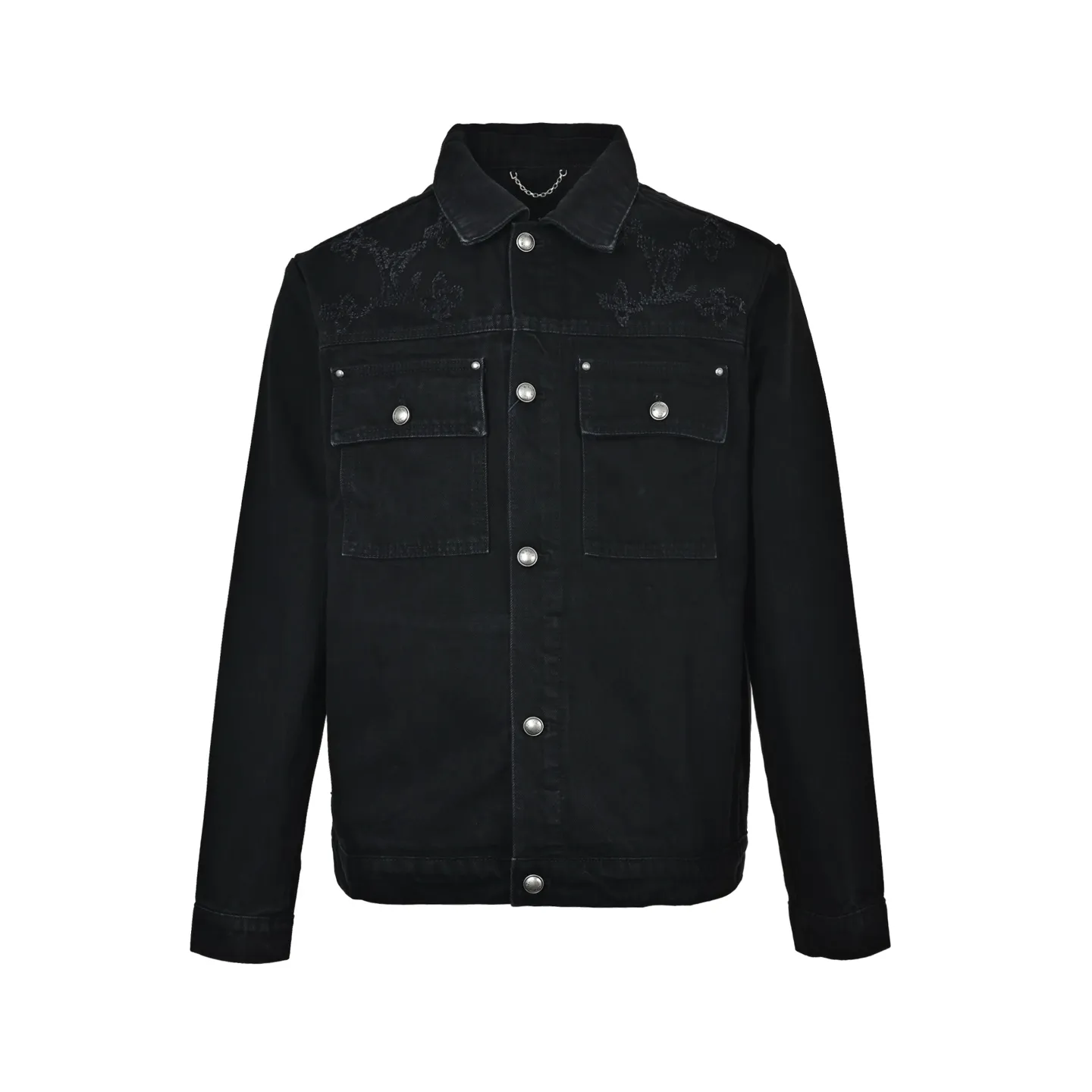 Louis Vuitton 26ss embroidered ripped logo denim jacket